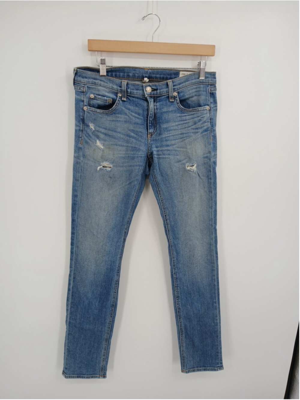 Rag & Bone The Dre Jeans Womens Size 27 Inseam 30 Distressed Armitage Wash